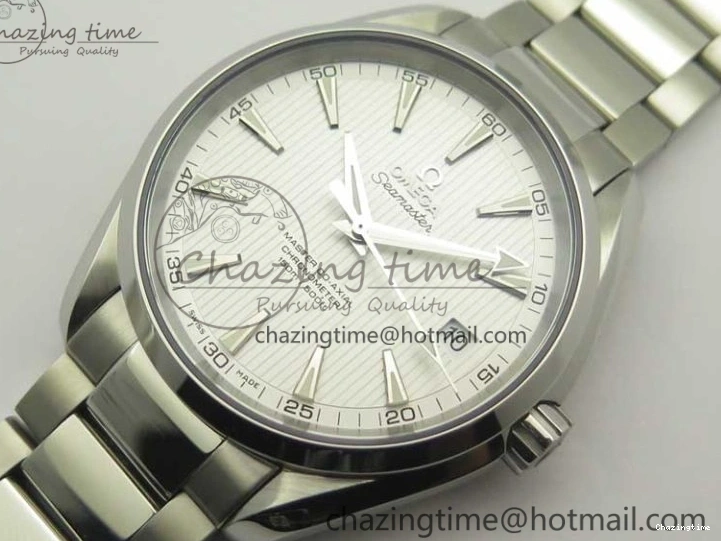 0307 Aqua Terra 150M SS VSF 1:1 Best Edition White Textured Dial Silver Markers on SS Bracelet A8500 Super Clone Chic 8041